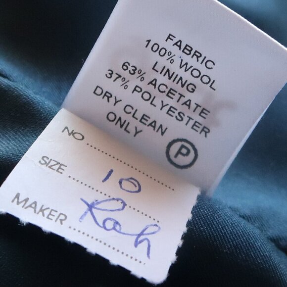 Goat Forest Green Wool Crepe Sleeveless Scoop Neck Career Shift Dress Size 6 - Picture 7 of 8